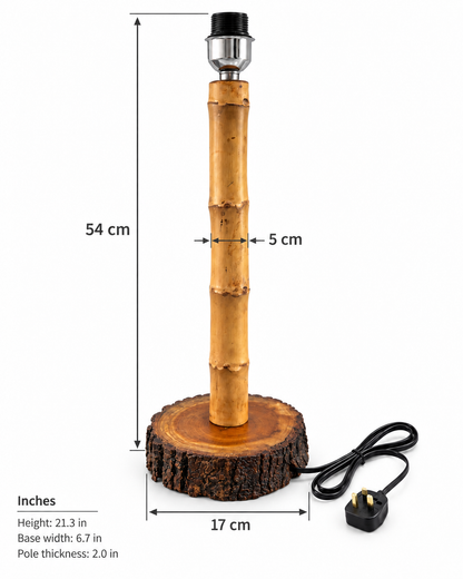 Handcrafted Bamboo Wood Table Lamp