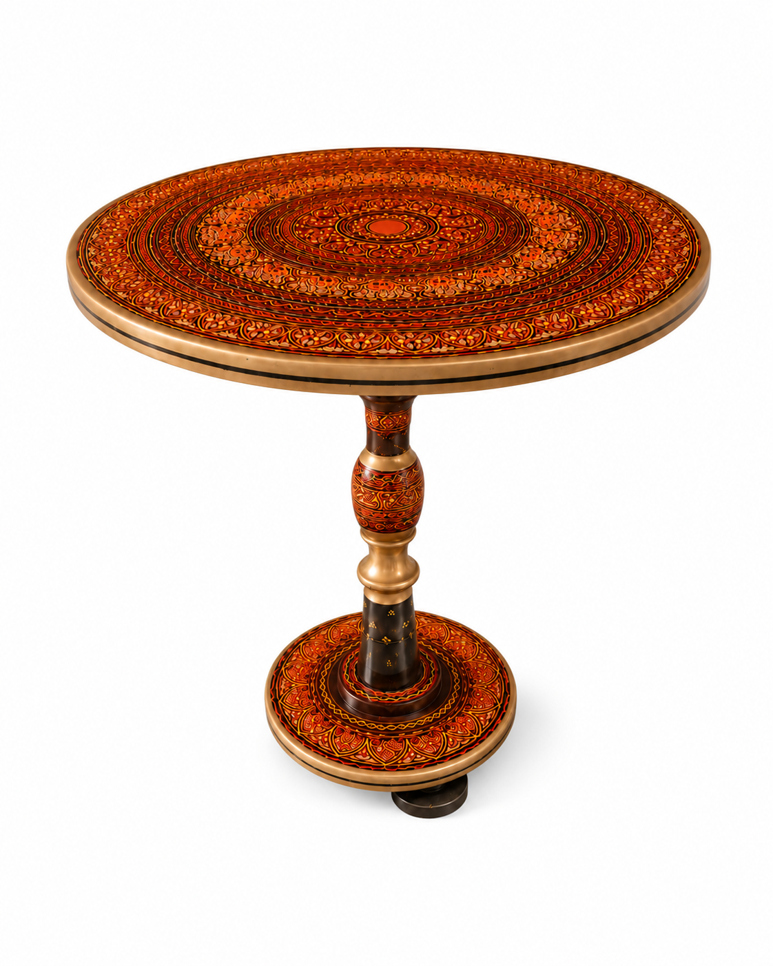 Hand Painted Wooden Coffee Table | Walnut & Resin
