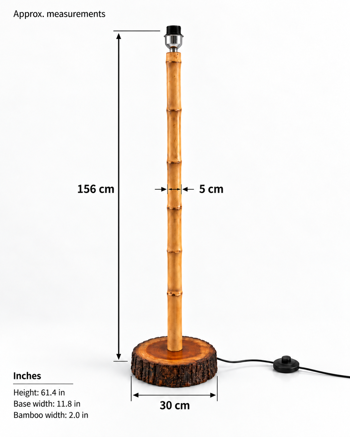 Handmade Natural Bamboo Wood Floor Lamp