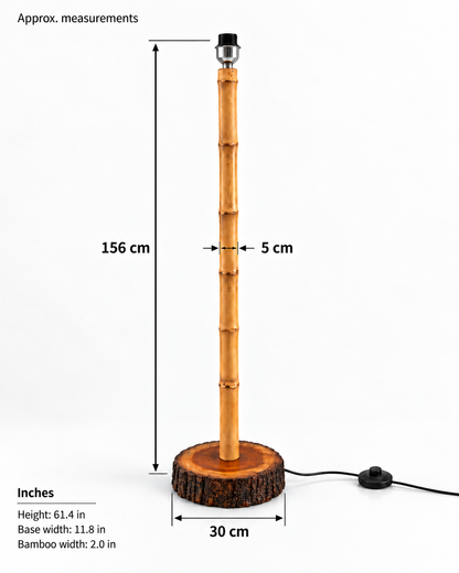 Handmade Natural Bamboo Wood Floor Lamp