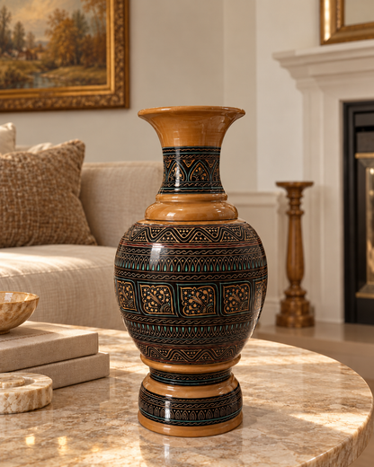 Handcrafted Decorative Vase with Intricate Patterns