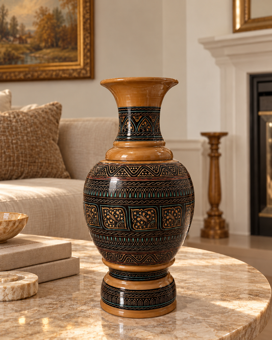 Handcrafted Decorative Vase with Intricate Patterns