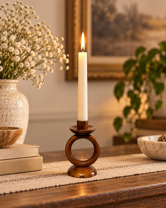 Handcrafted Wooden Ring Candle Holder