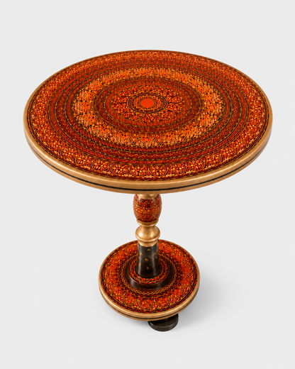 Hand Painted Wooden Coffee Table | Walnut & Resin