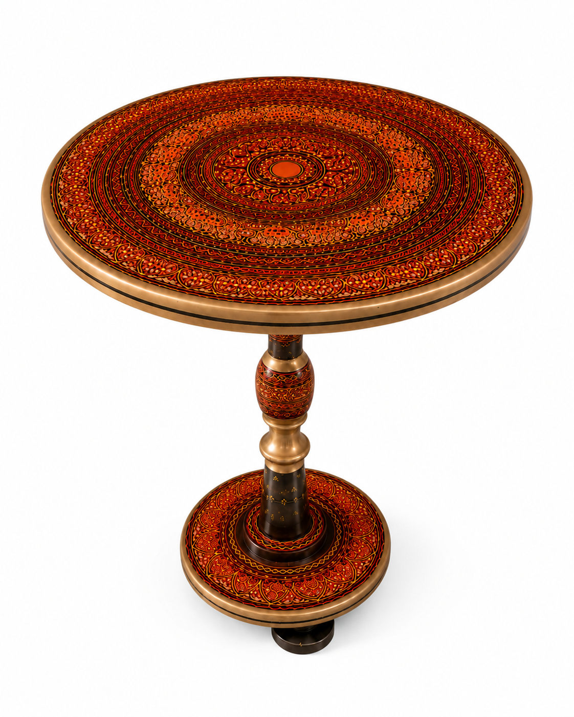 Hand Painted Wooden Coffee Table | Walnut & Resin