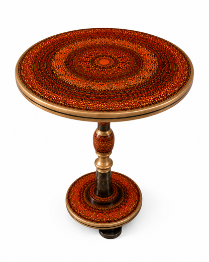 Hand Painted Wooden Coffee Table | Walnut & Resin