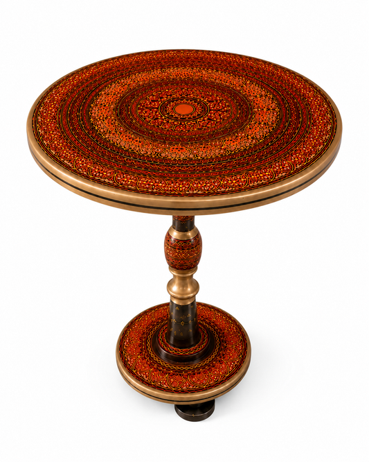 Hand Painted Wooden Coffee Table | Walnut & Resin