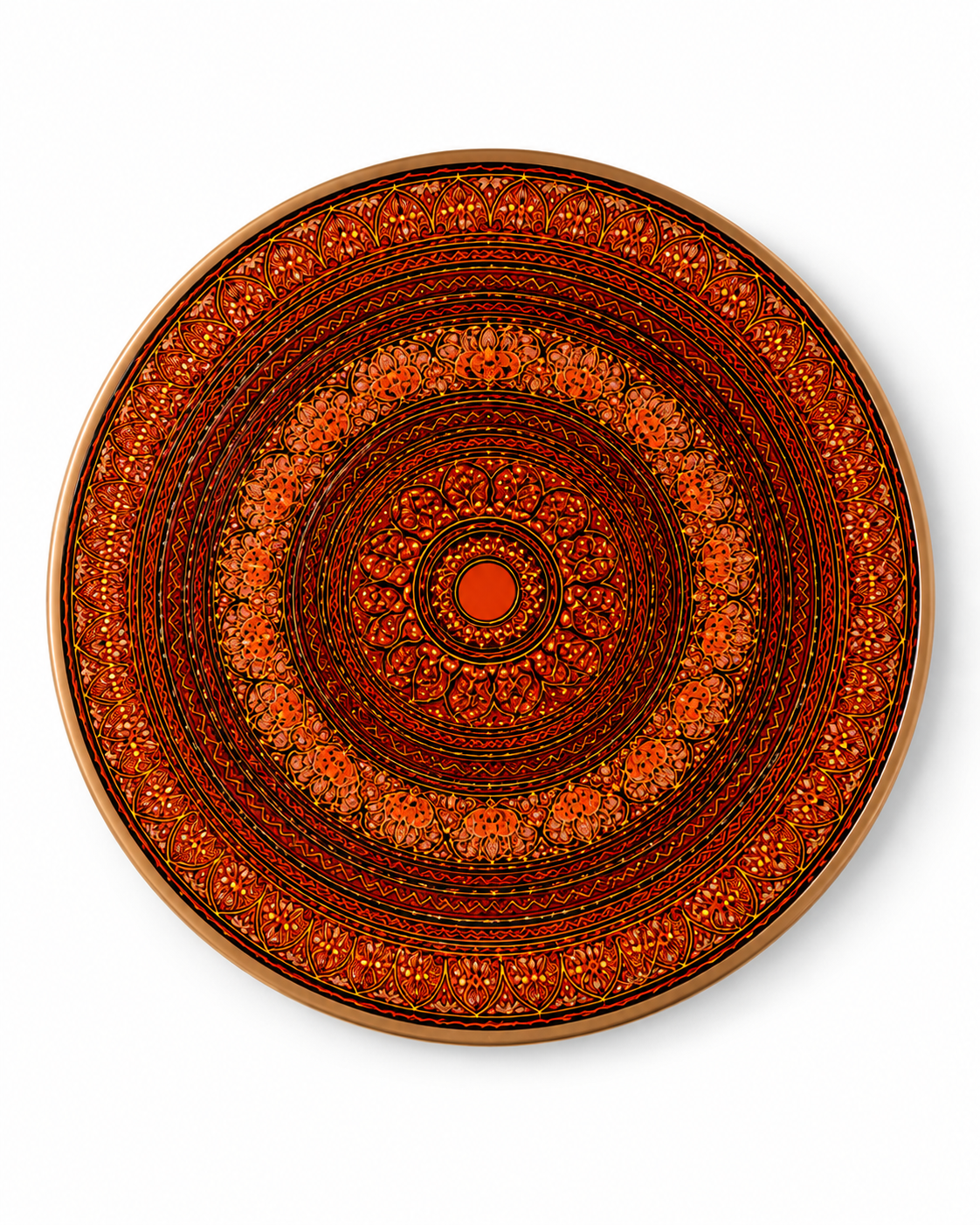 Hand Painted Wooden Coffee Table | Walnut & Resin